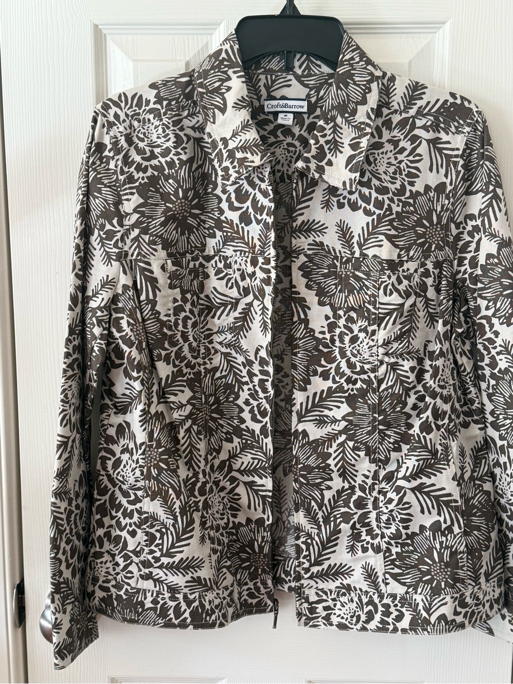 Awesome Fall Floral Zip Front Jacket | Medium | Lightweight Fall Layer